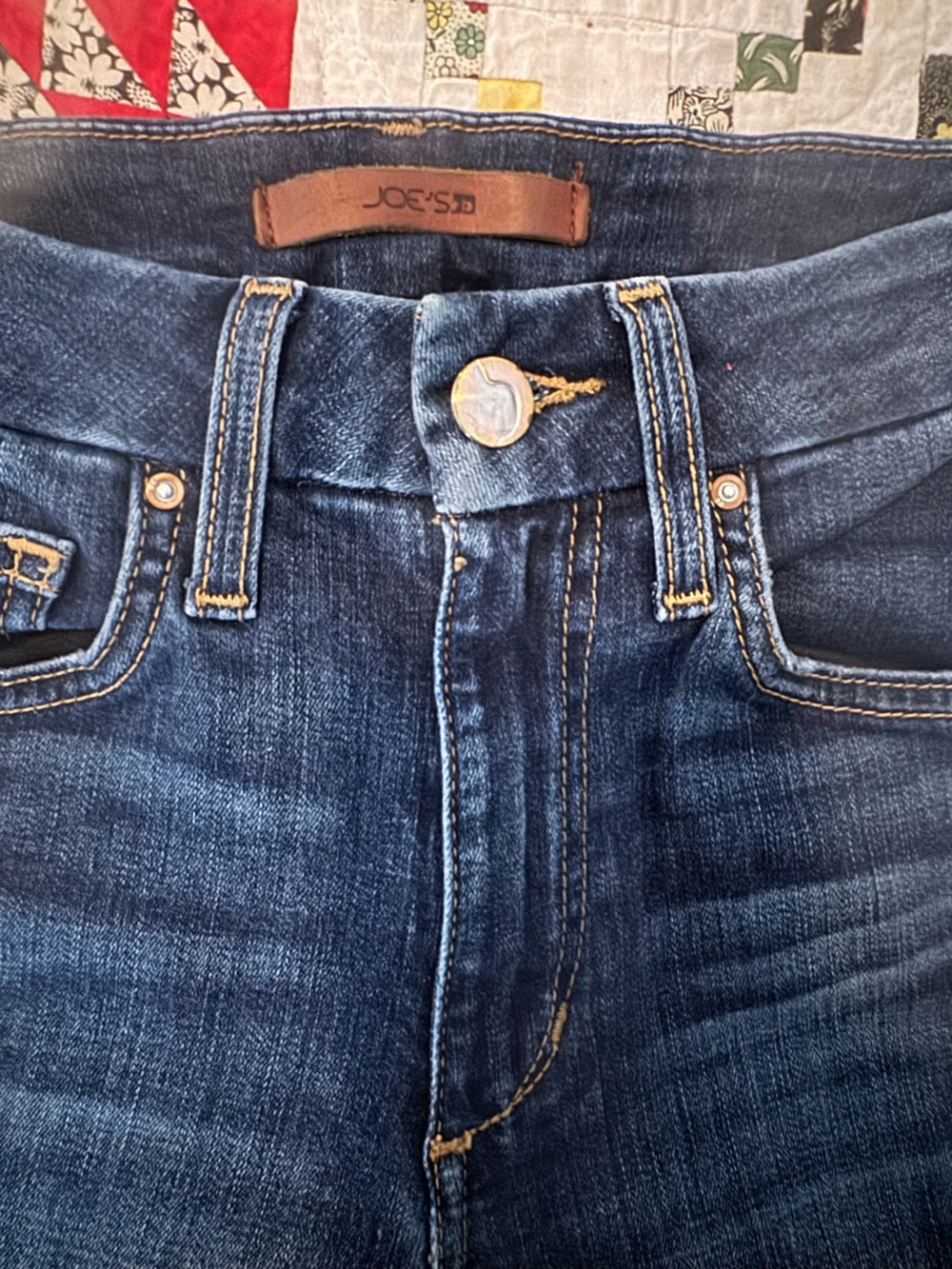 Joe's Jeans Dark Indigo Wide-Leg Jeans with Contrast Stitching